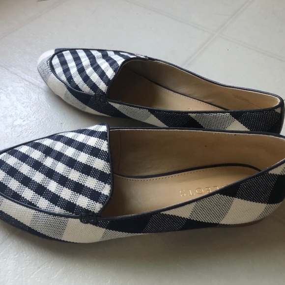 Talbots Navy Blue - Gingham Canvas Loafers 8.5M 🎈 - Picture 9 of 10
